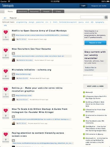 image of openWeb on iPad